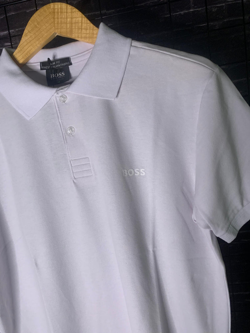 Camisa Polo Boss Monocromática - Branco