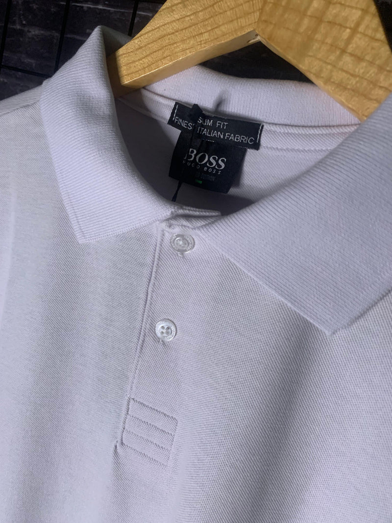 Camisa Polo Boss Monocromática - Branco