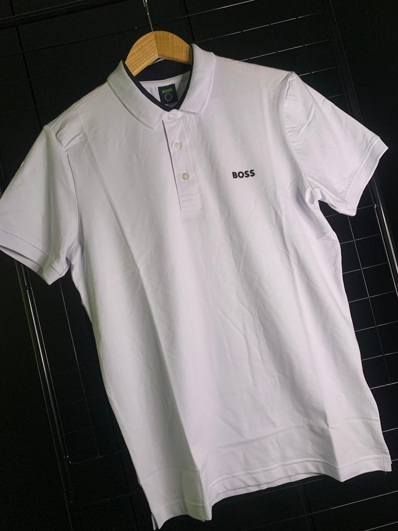 Polo Hugo Boss Detalhe Gola - Branco