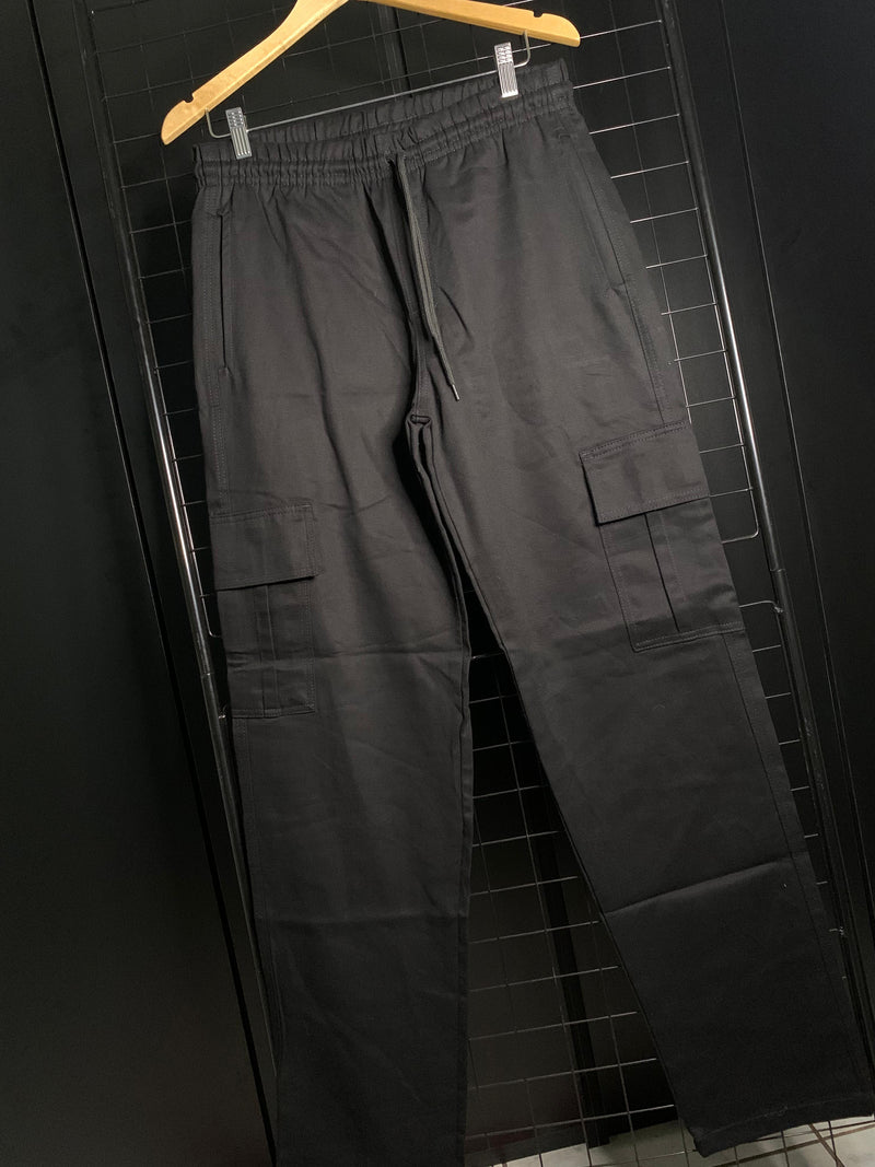 Calça Cargo Sarja Lisa - Preto