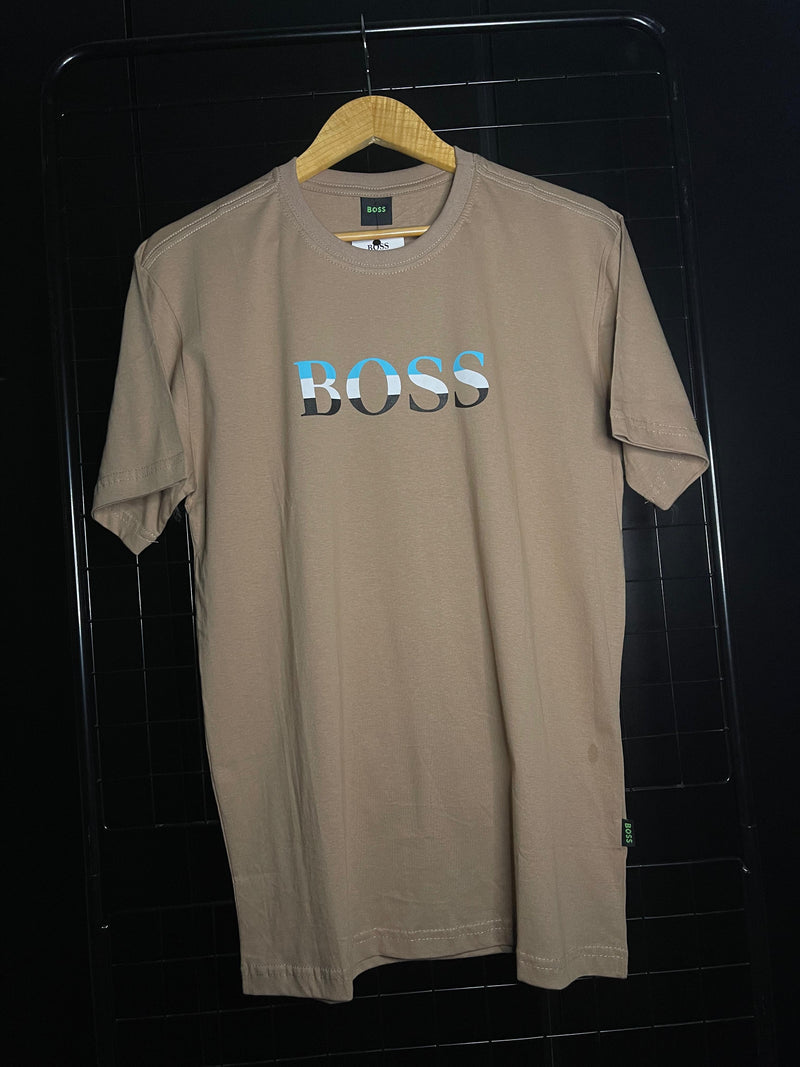 CAMISETA BOSS '3 COLOURS LOGO' - BEGE