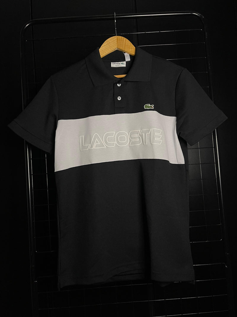 CAMISA POLO LACOSTE SPORT - PRETO/BRANCO