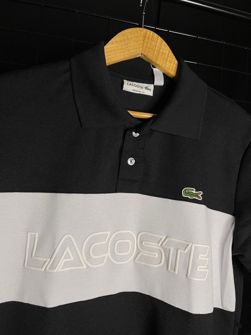 CAMISA POLO LACOSTE SPORT - PRETO/BRANCO