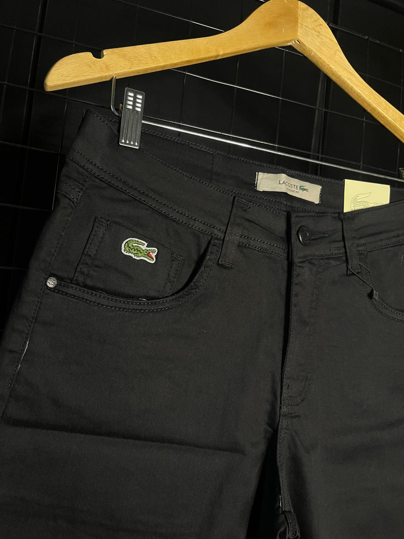 BERMUDA JEANS LACOSTE 'BASIC' - PRETO