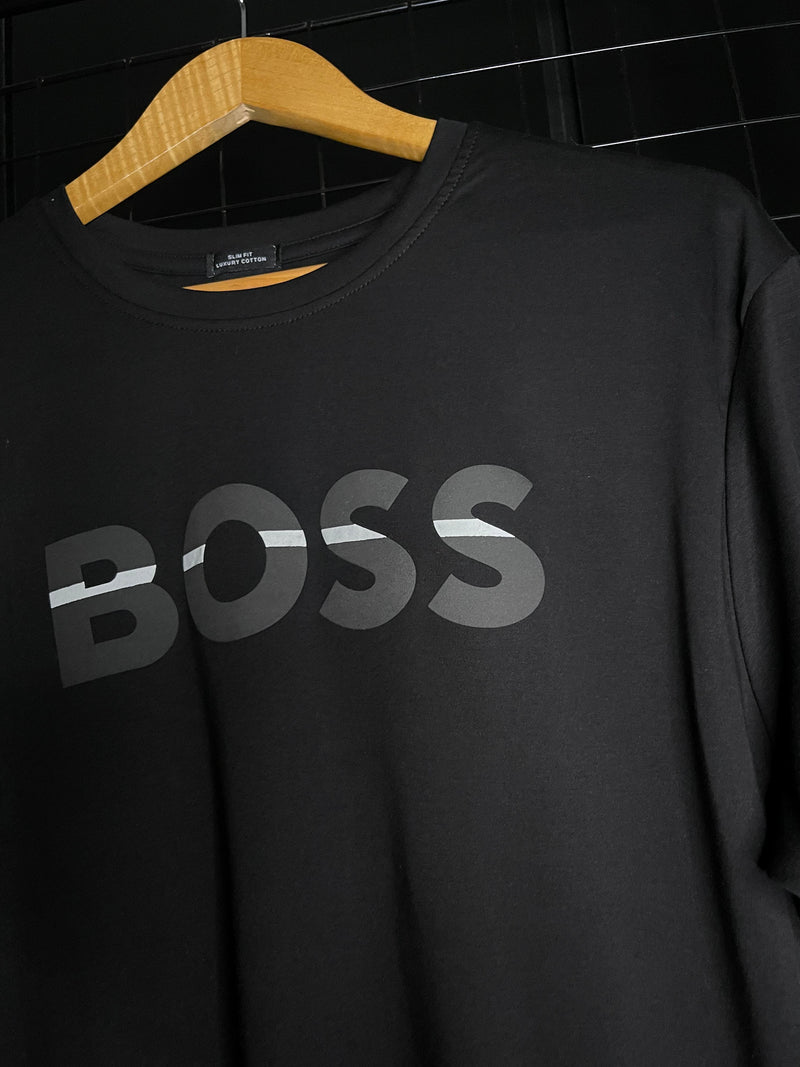 CAMISA BOSS LOGO EMBORRACHADO - PRETO