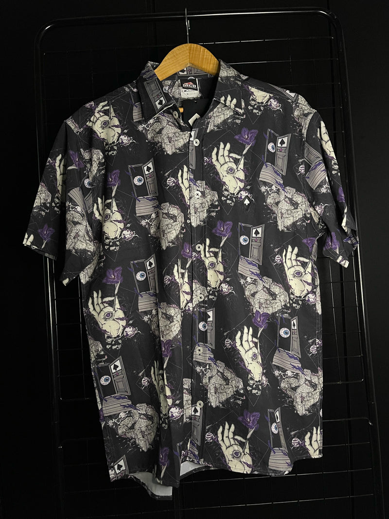 CAMISA BOTÃO MCD 'HAND' - PRETO/ROXO