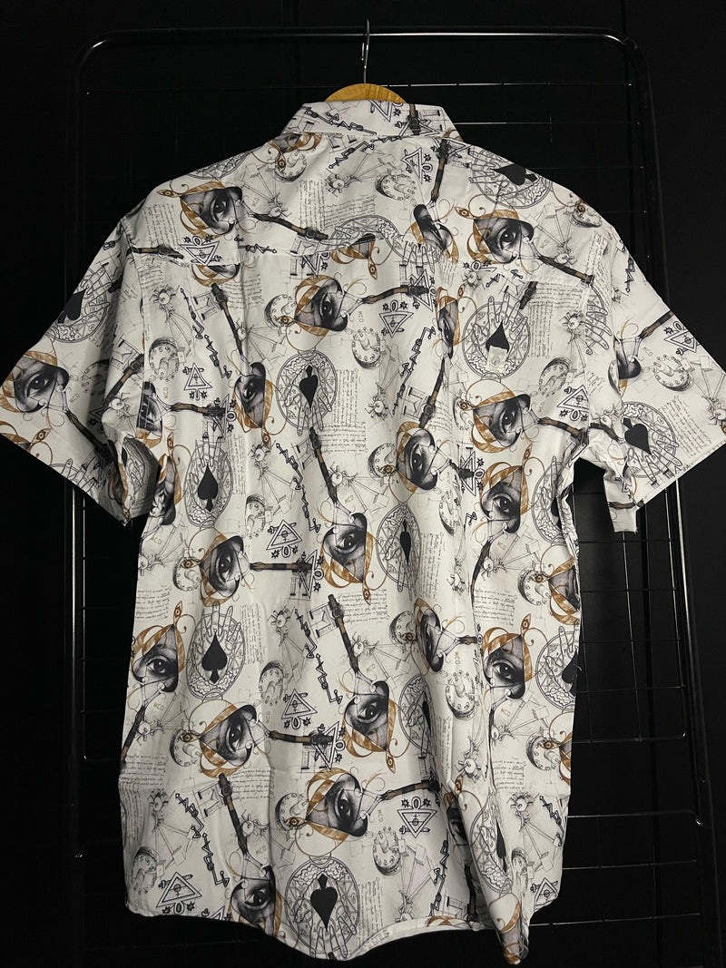 CAMISA BOTÃO MCD - BRANCO/LARANJA